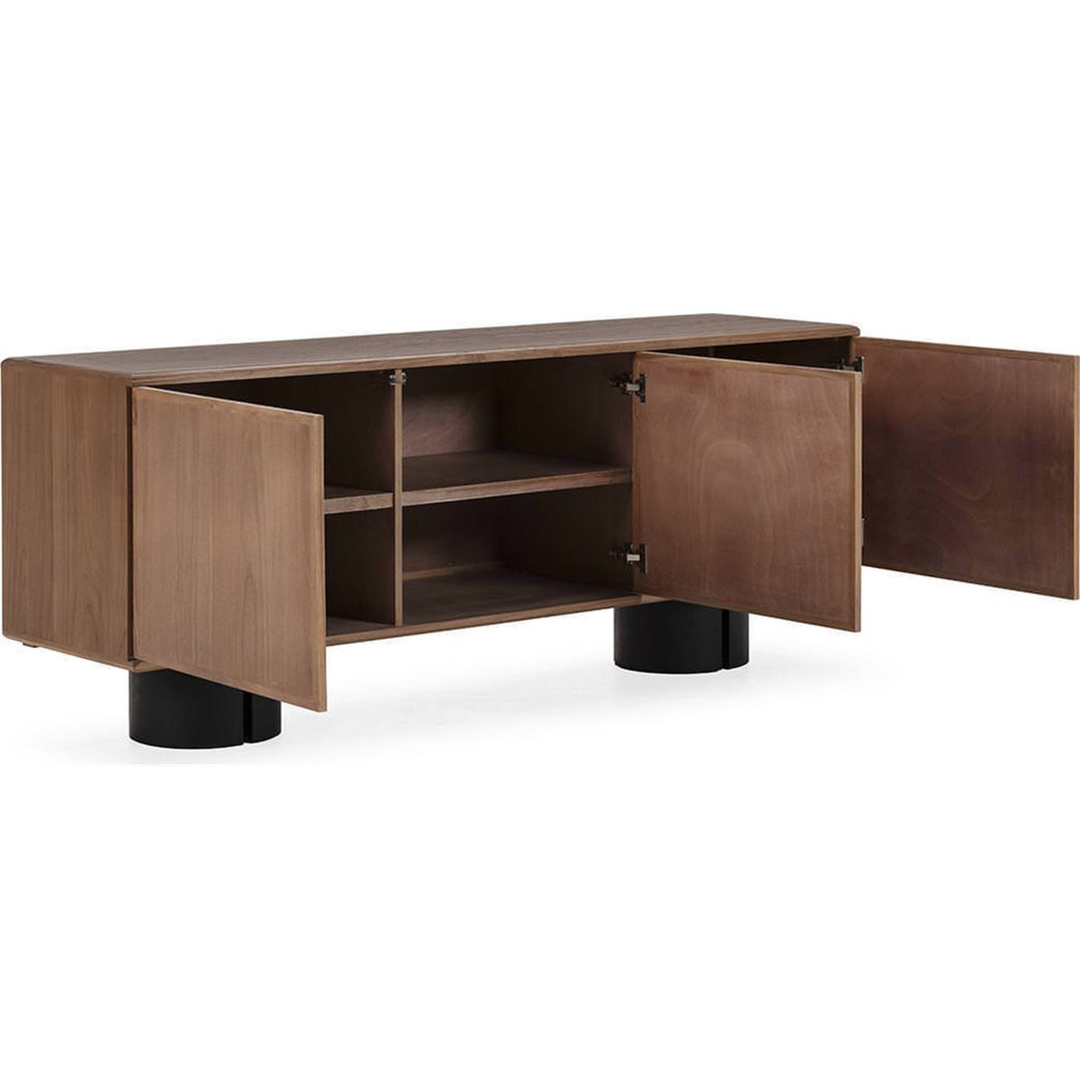 Buffet en bois d'orme massif noyer et noir, RECOLLECTION