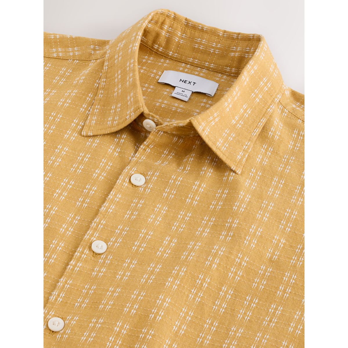 Chemise à carreaux en manches courtes hachures jaunes, NEXT