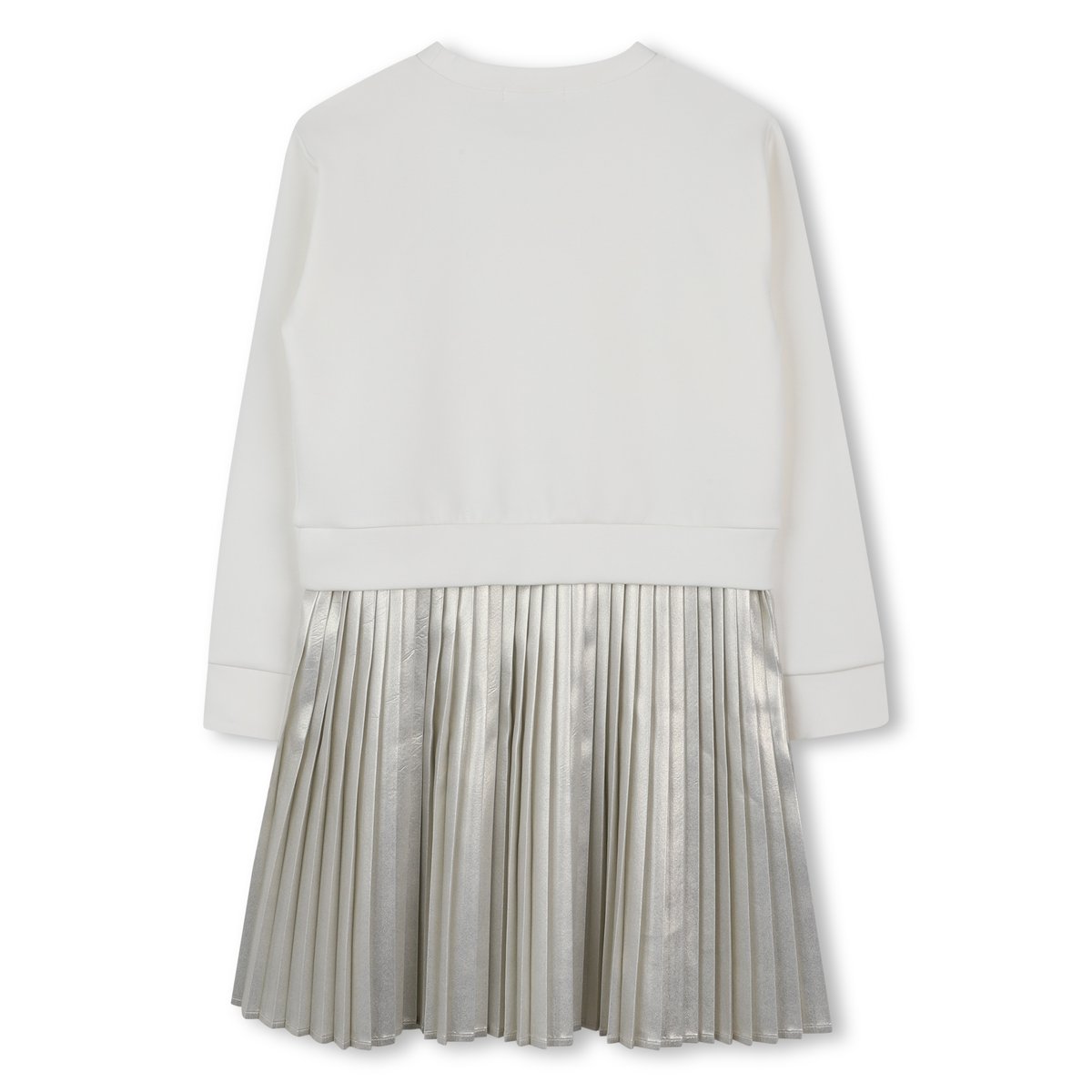 Robe manches longues bi-matières ecru dore, MICHAEL KORS