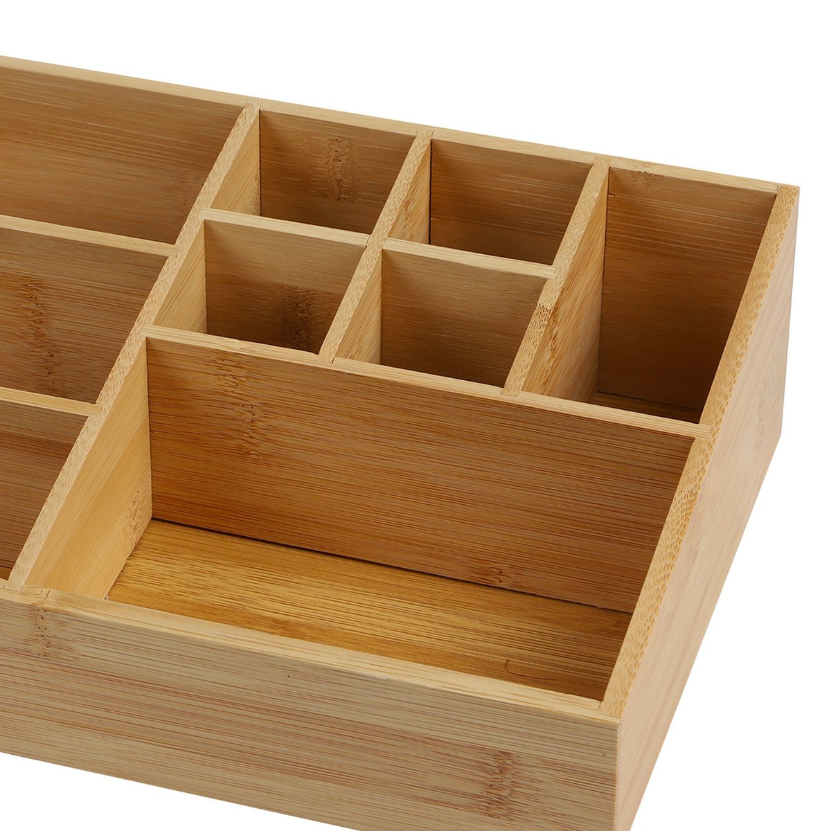 Organiseur rangement maquillage en bambou 9 compartiments bois, WADIGA