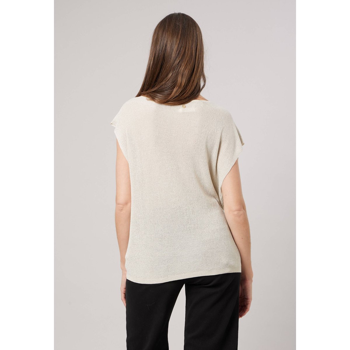 Pull ample femme en maille brillante VEYRA ivory, DEELUXE