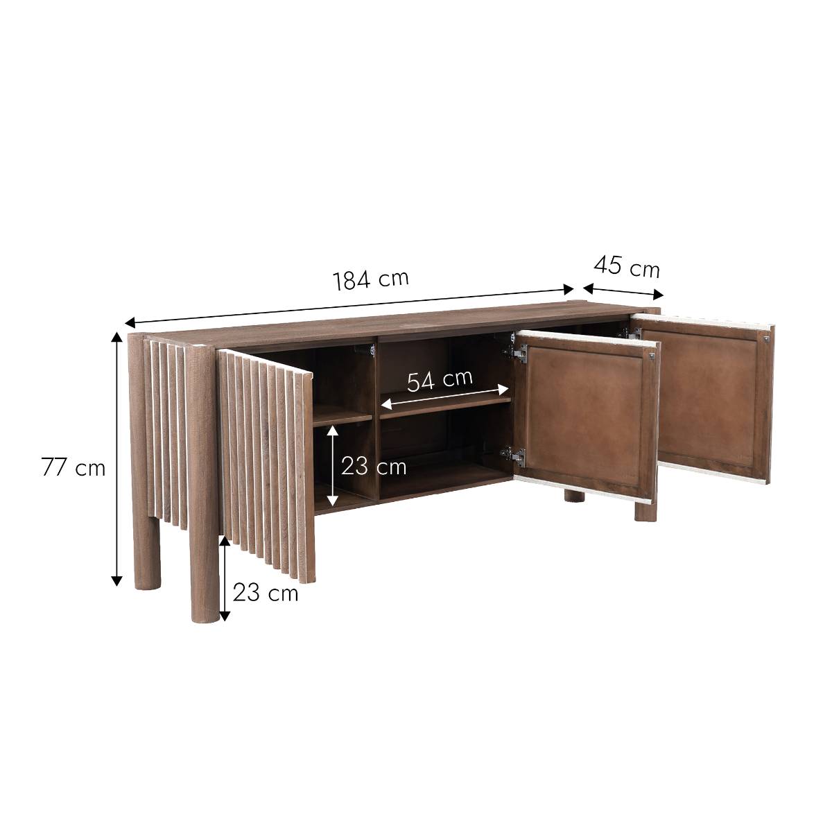 Buffet en bois de manguier ZENA bois foncé, MADE IN MEUBLES