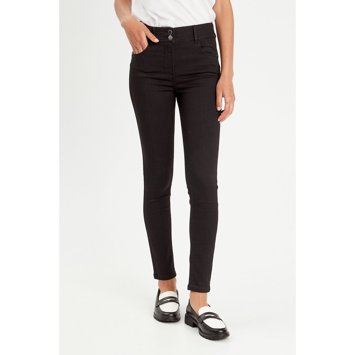Jeans slim push-up denim noir, CACHE CACHE