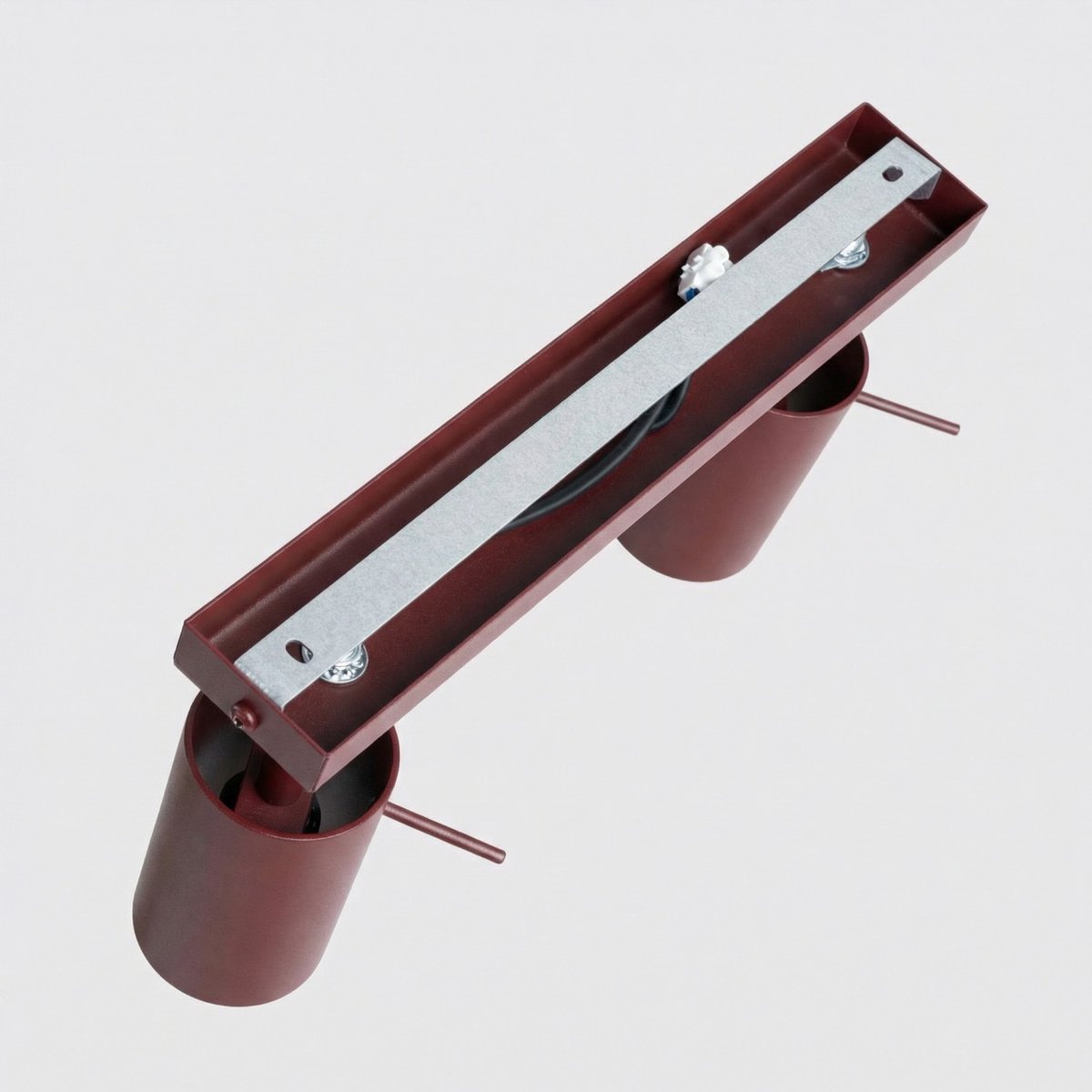 Plafonnier Acier Bordeaux GU10 2 RING bordeaux, EDEN