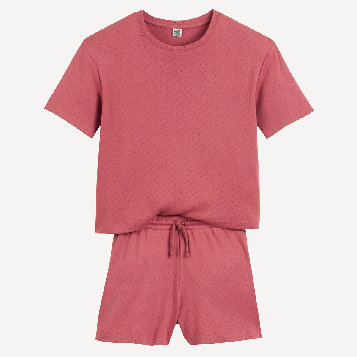 Pyjashort en maille pointelle terracotta, LA REDOUTE COLLECTIONS