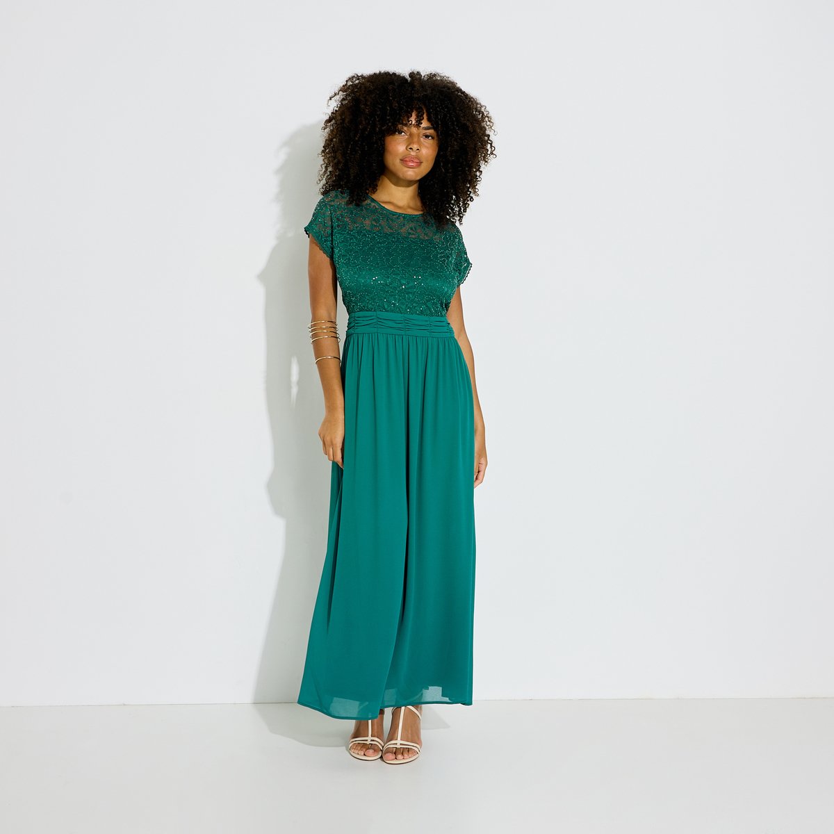 Robe longue cérémonie vert, GRAIN DE MALICE
