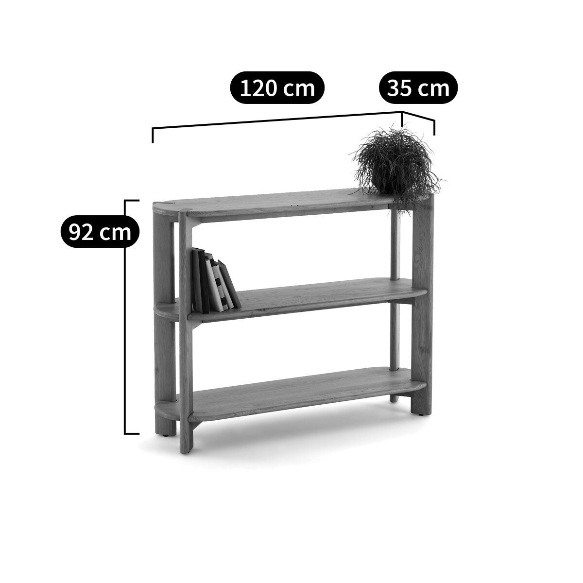 Console 3 tablettes, en chêne massif, ELMO chêne, LA REDOUTE INTERIEURS
