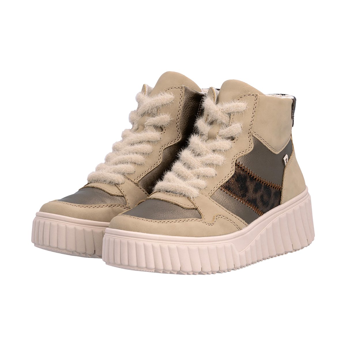 Basket Montante à Lacets Kasanga beige - combi, RIEKER