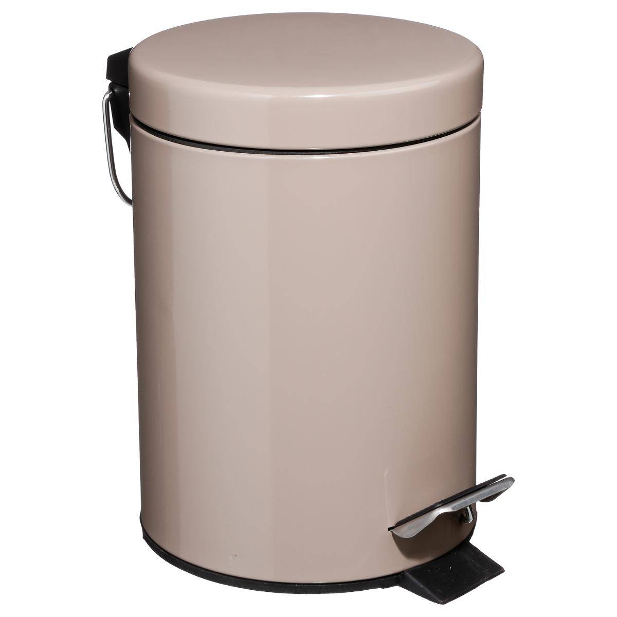 Poubelle salle de bain 3L en acier avec pédale et seau amovible ESSENTIEL marron, 5FIVE SIMPLY SMART
