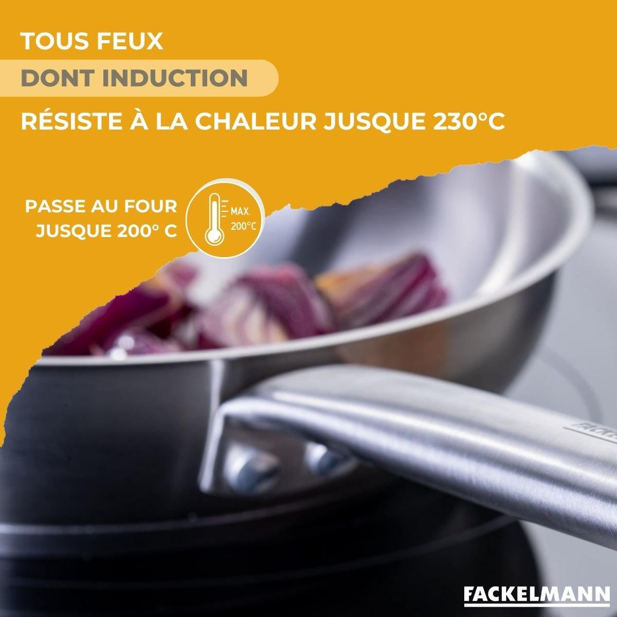 Poêle 24 cm en inox 18/8 OVALGRIFF inox, FACKELMANN