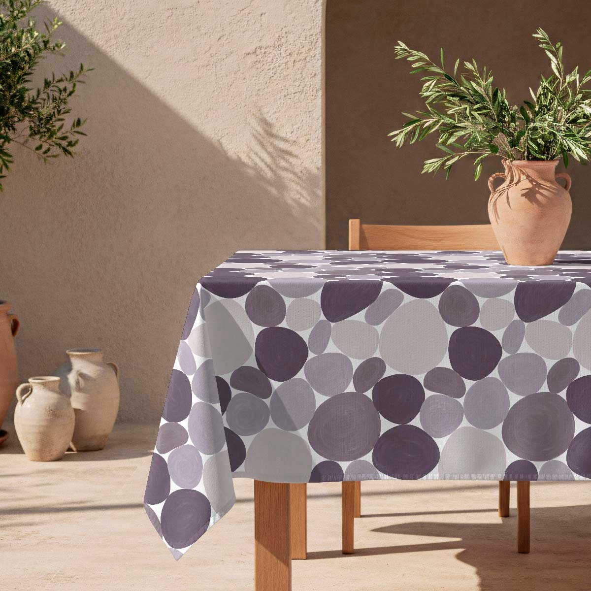 Nappe anti-taches Stones - coton 100% - gris, NAF NAF HOME