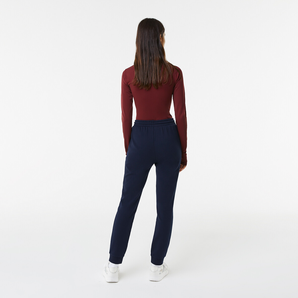 Pantalon de survêtement en molleton bleu marine, LACOSTE