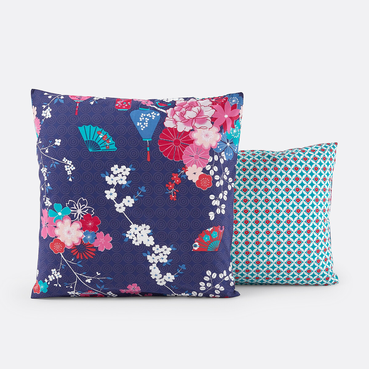 Funda de almohada de algodón Miss Shanghai estampado azul oscuro, LA REDOUTE INTERIEURS