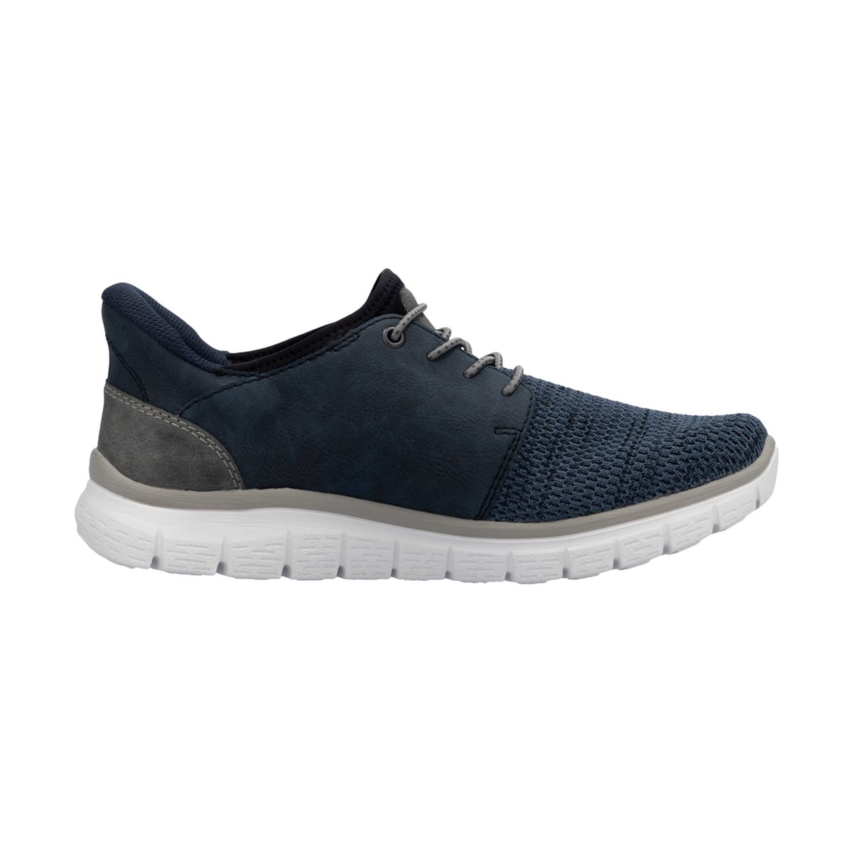 Sneakers kaki à talon plat et à lacets élastiqués kaki avec marque embossée marine, RIEKER