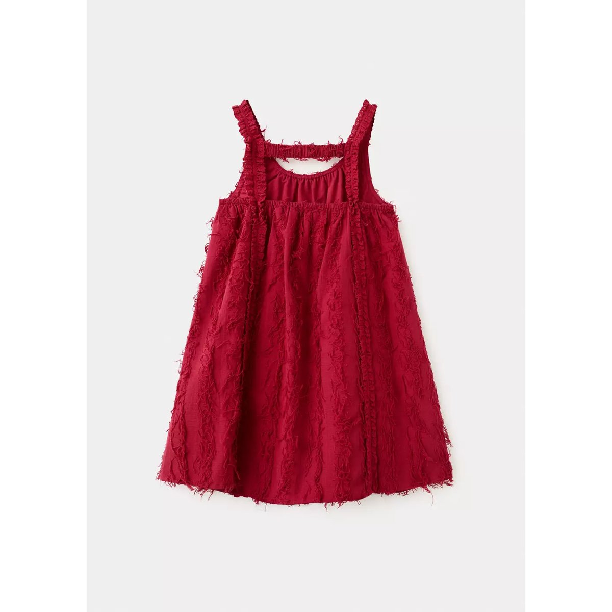 Robe détail franges bordeaux, MANGO KIDS