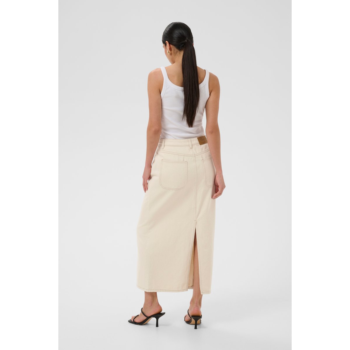 Jupe casual blanc off white washed, KAFFE