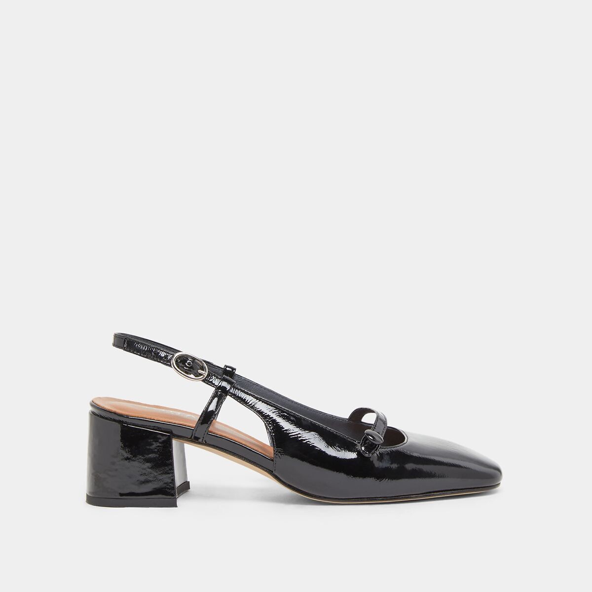 Escarpins slingback cuir Dario fabriqués en Europe noir, JONAK