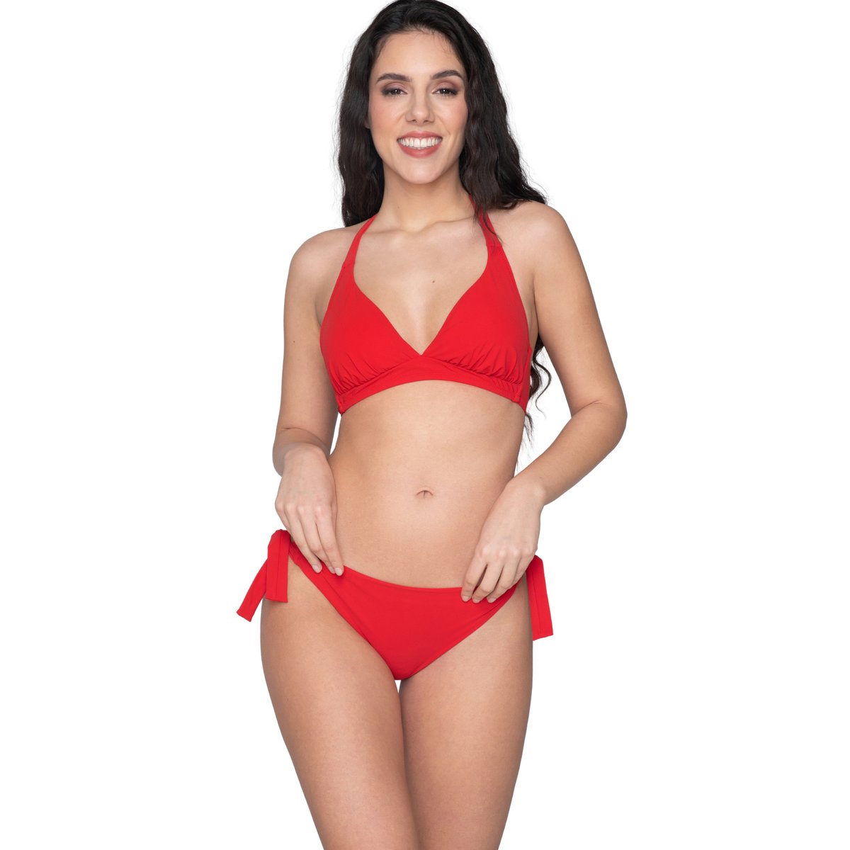 Haut maillot de bain triangle emboîtant BLUE SENSE rouge, LUNA SPLENDIDA
