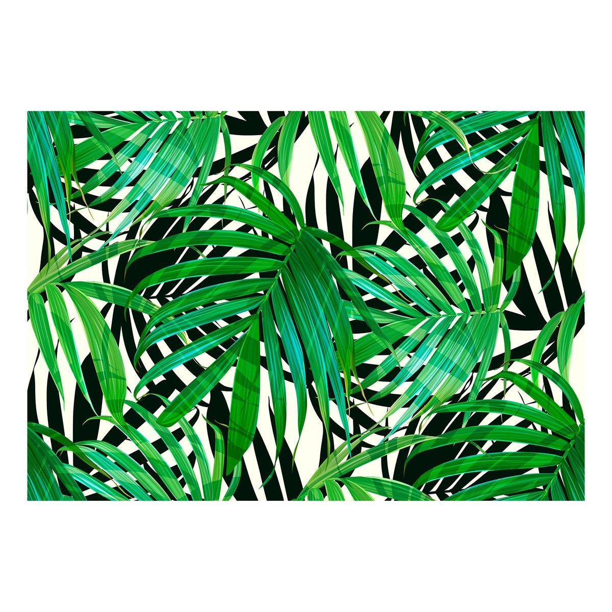 Papier peint intissé panoramique Fleurs Tropical Leaves blanc, EDEN