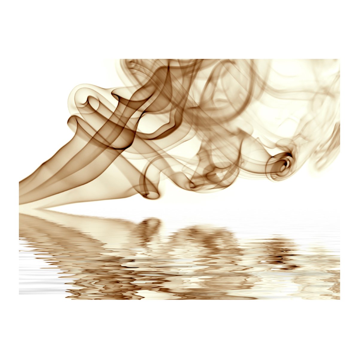 Papier peint intissé panoramique Abstractions Smoke curls blanc, EDEN