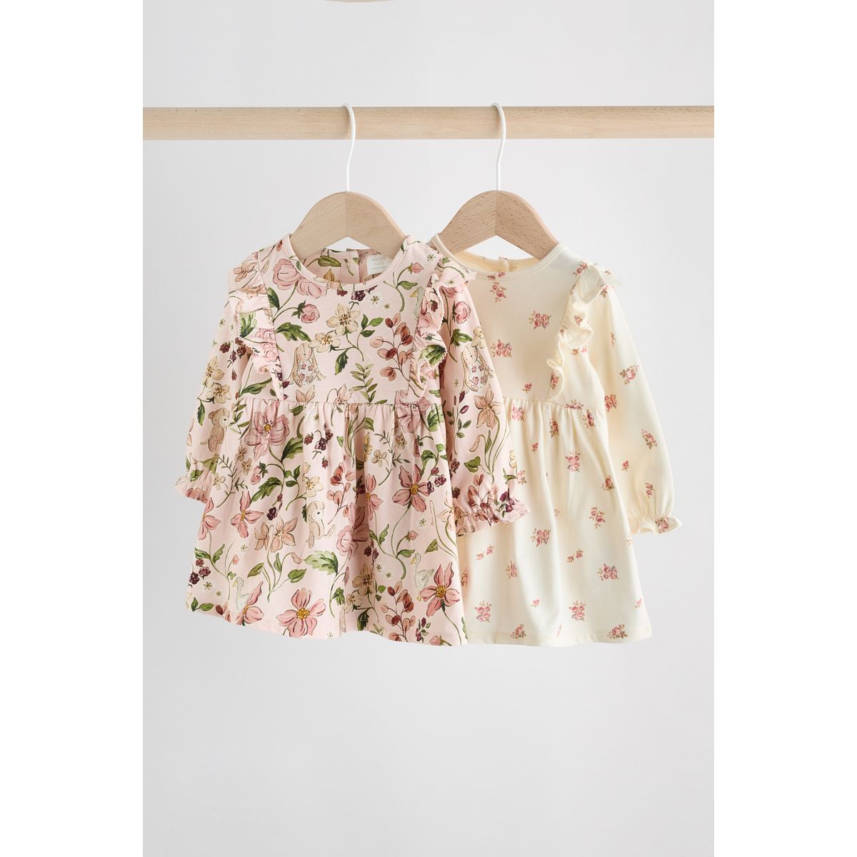 Robe en jersey bébé, lot de 2 motif floral rose/crémeux crème, NEXT