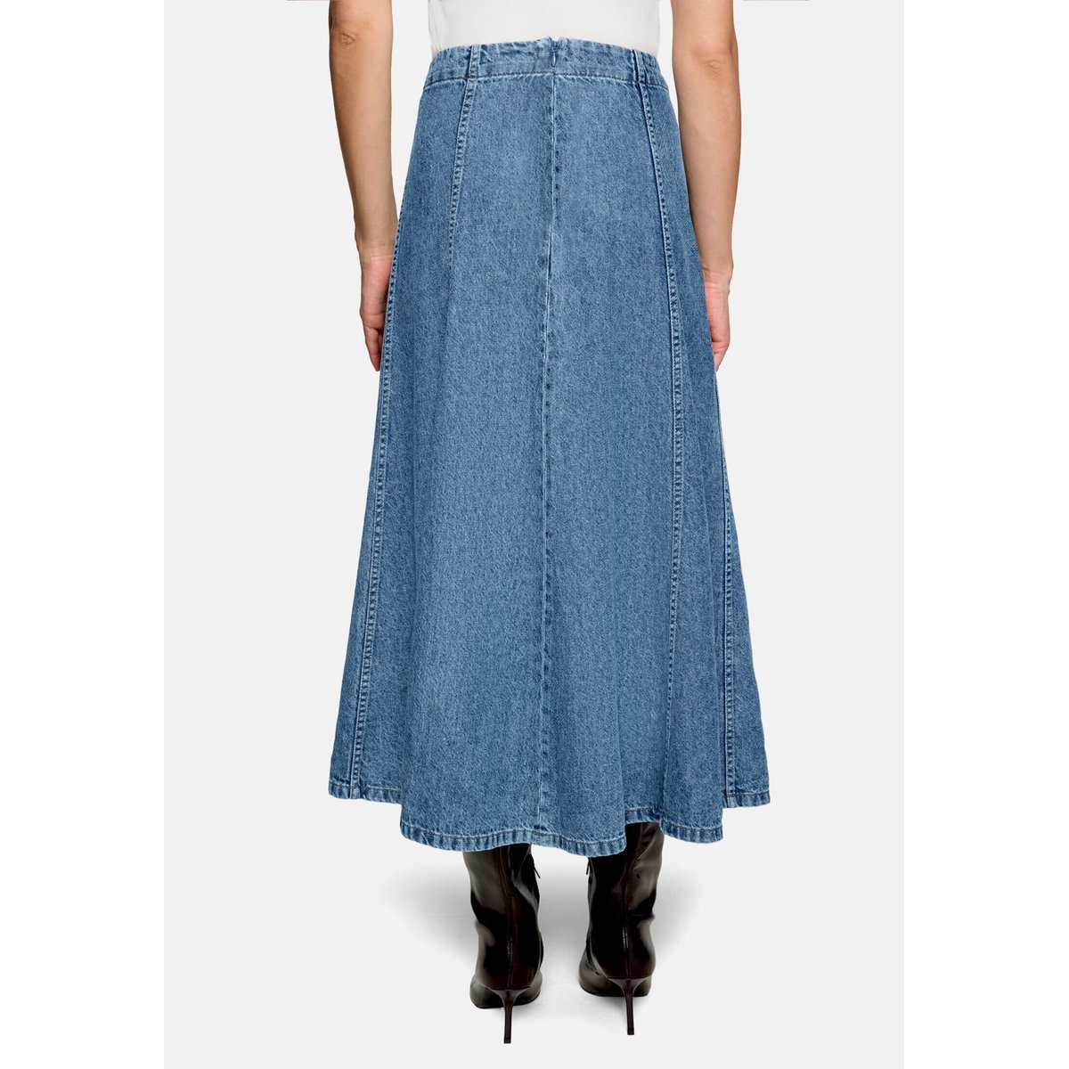 Jupe en jean à fermeture zippée middle blue denim, ZERO