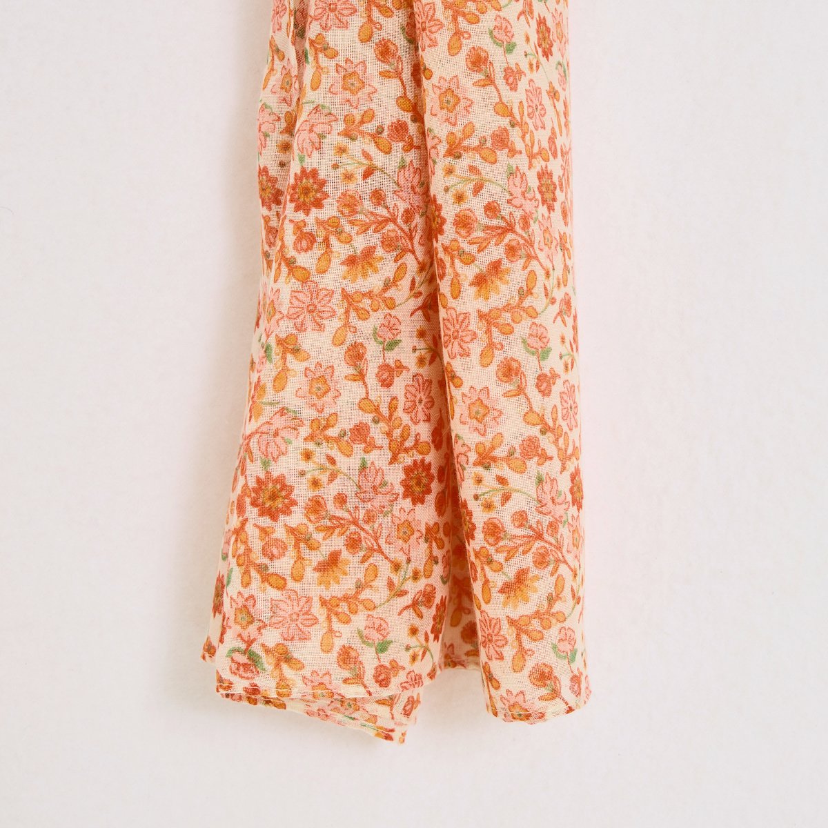 Etole longue imprimé fleuri orange, GRAIN DE MALICE
