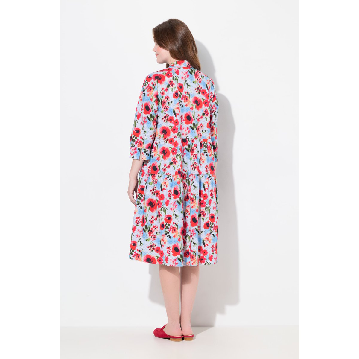 Robe chemisier imprimé coquelicots rouge pavot, ULLA POPKEN