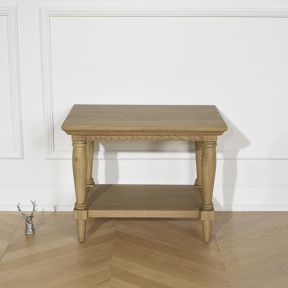 Guéridon style shabby chic en chêne EDINBURGH marron, ROBIN DES BOIS