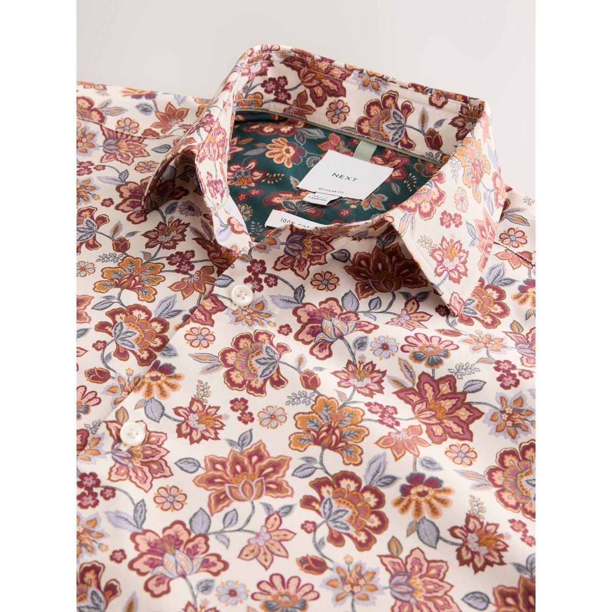 Chemise standard en coton à manches longues rouge bordeaux, NEXT