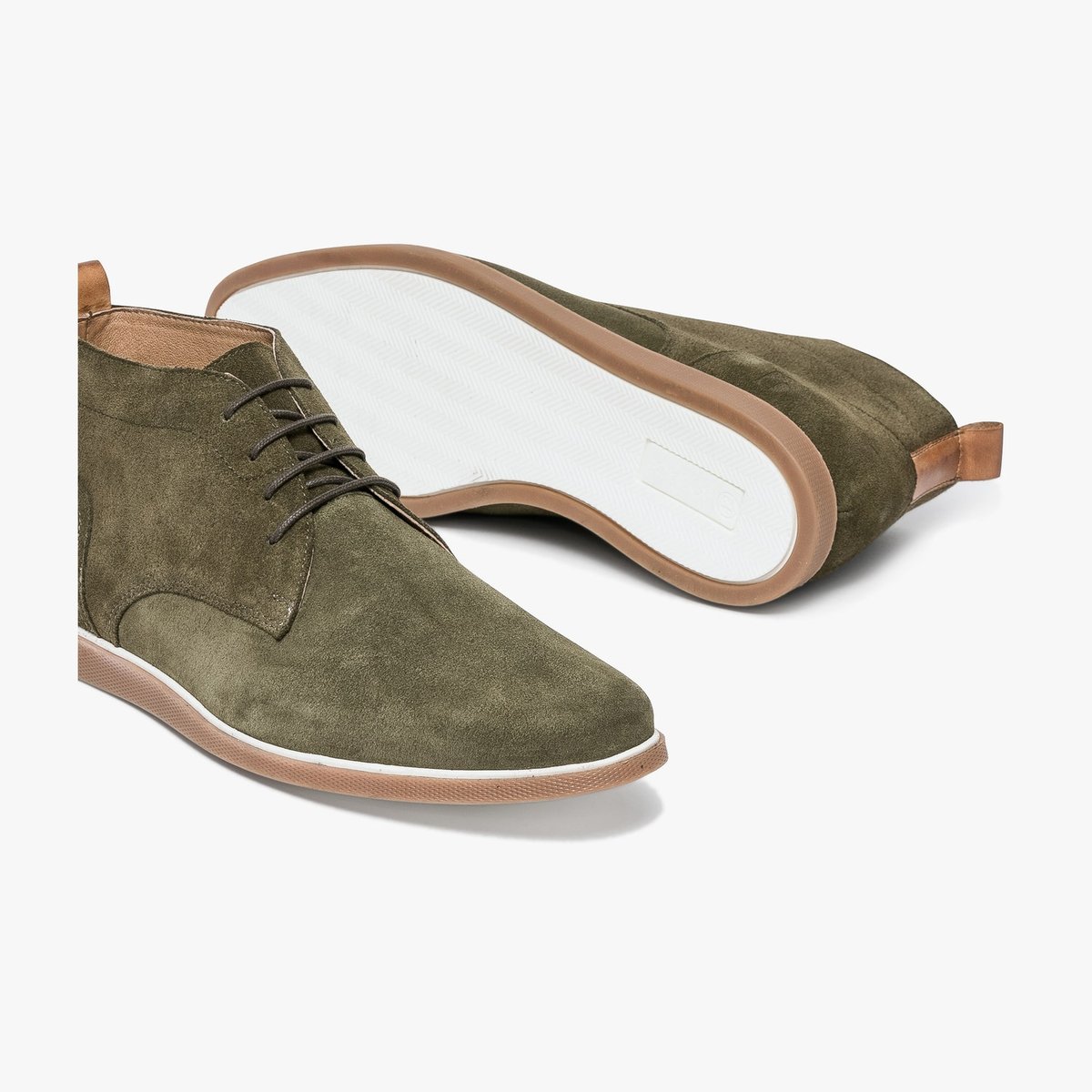 Boots À Talon en cuir ARMEL vert kaki, BOCAGE