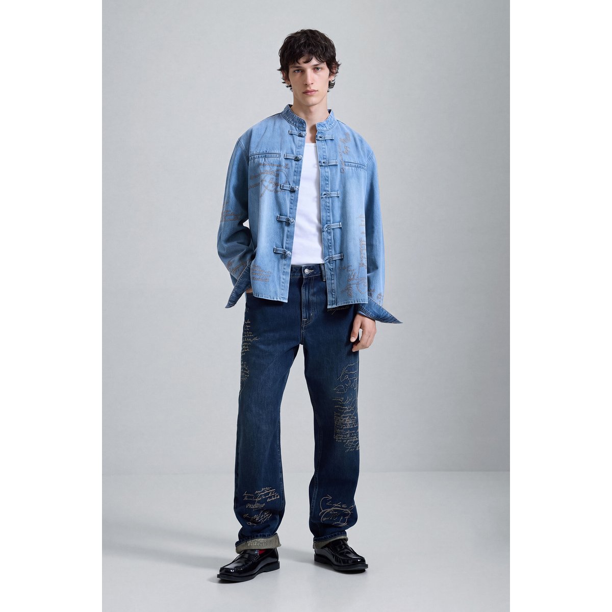 chemise en denim à manches longues bleu clair, DESIGUAL
