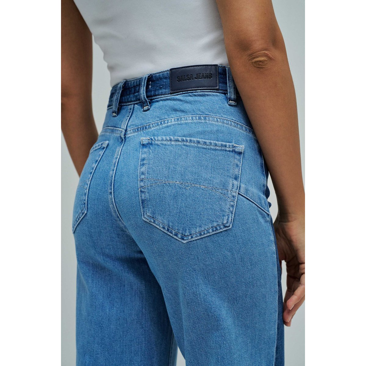 JEAN FAITH PUSH IN WIDE bleu, SALSA JEANS