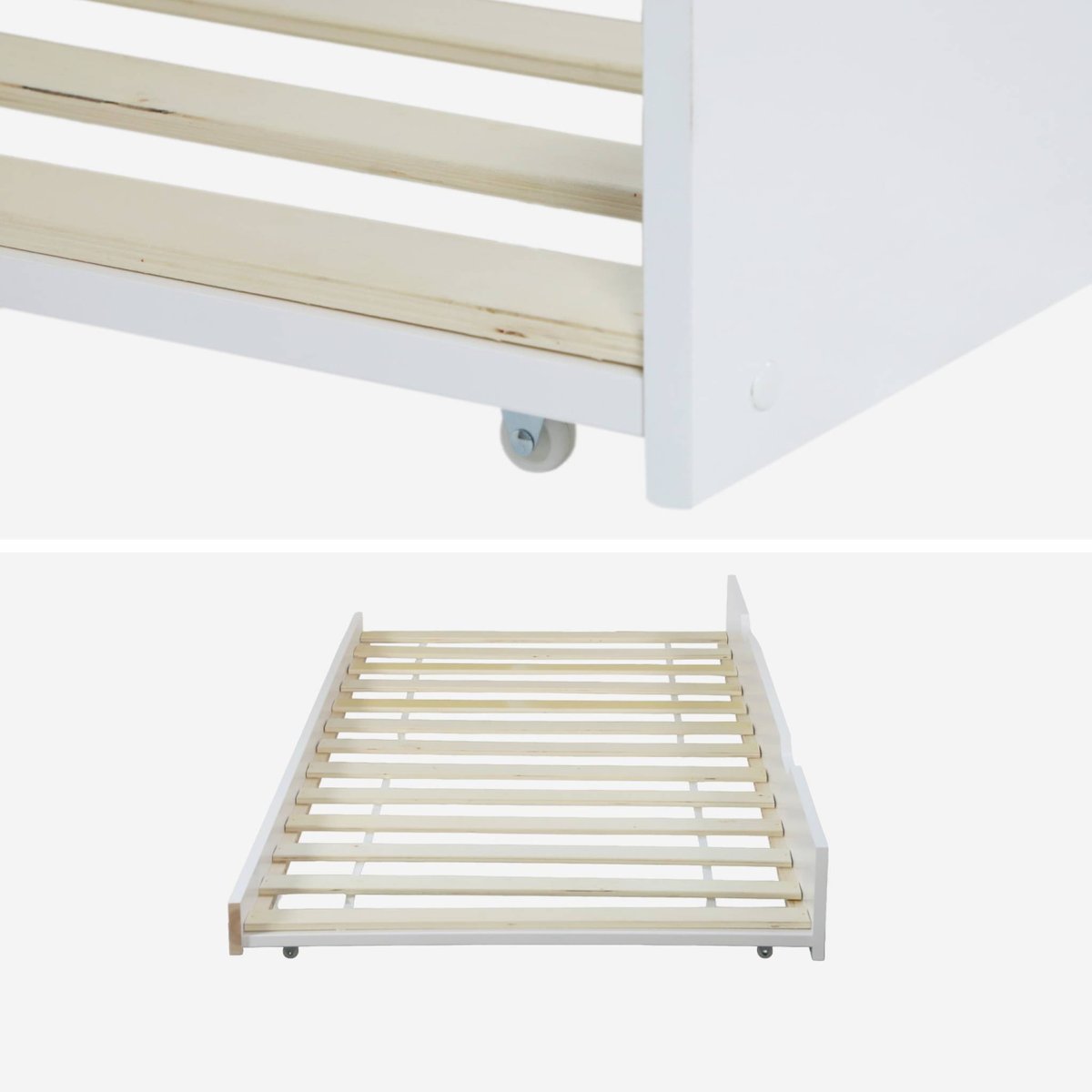 Tiroir lit enfant bois de pin TIROIR LIT 190X94 CM blanc, SWEEEK