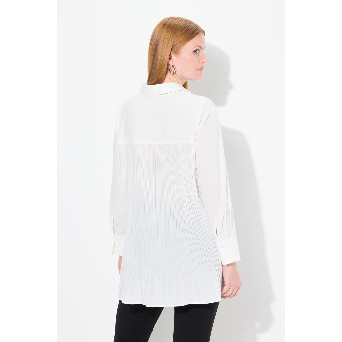 Blouse à dos plissé, ligne A blanc neige, ULLA POPKEN