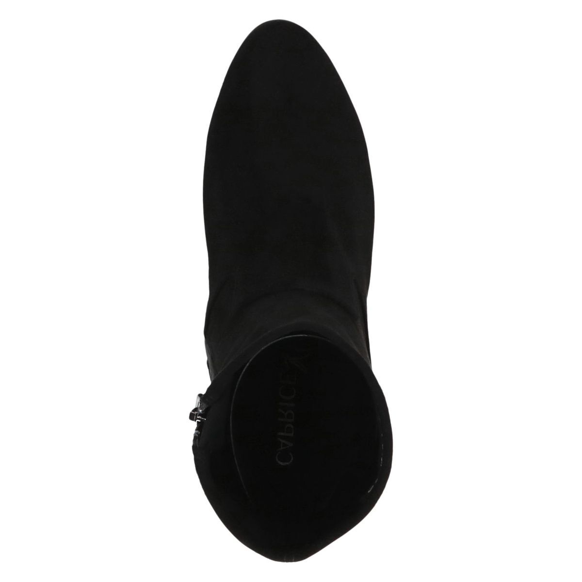 Bottine talon bloc noir cuir beige, CAPRICE