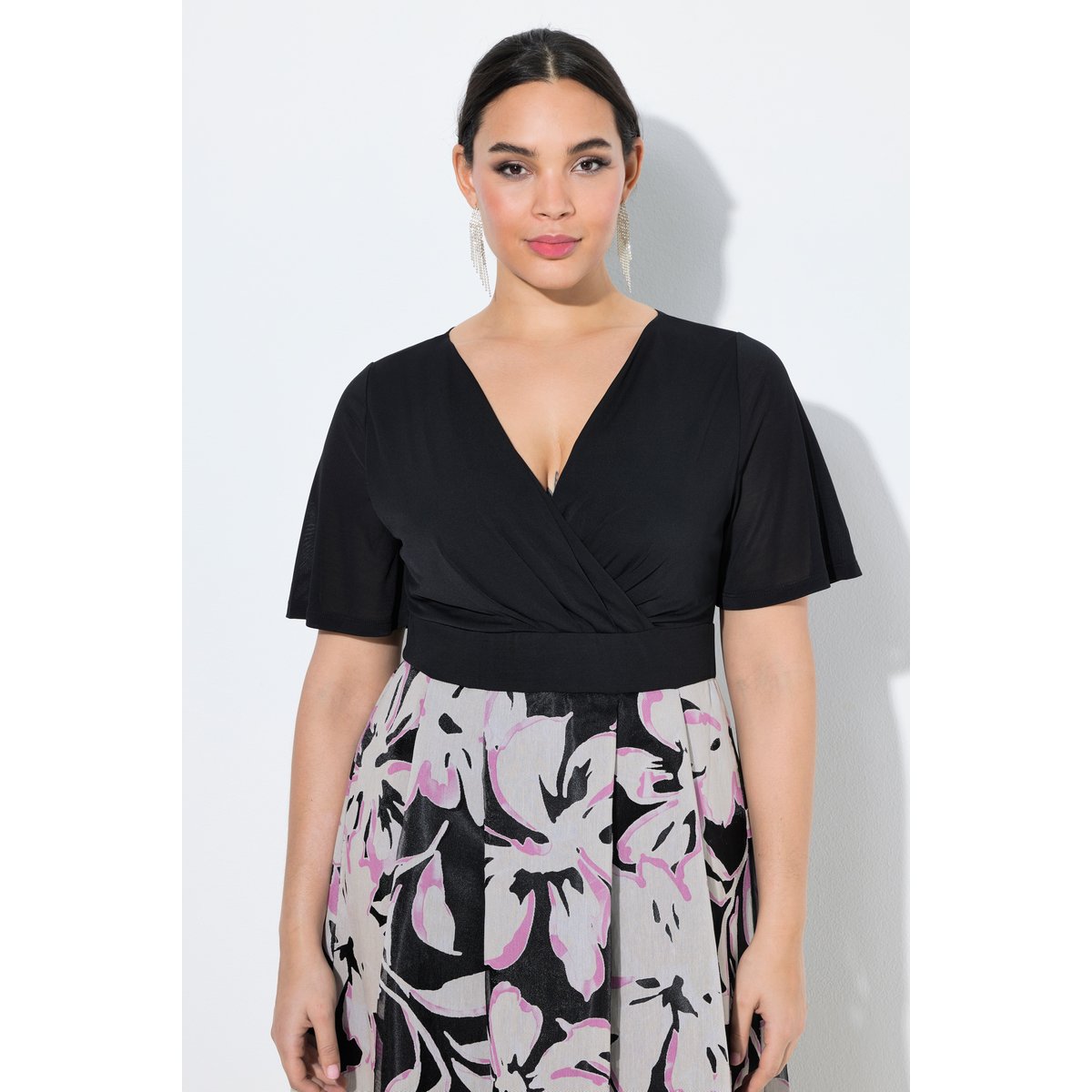 Robe maxi en tissu dévoré noir, ULLA POPKEN
