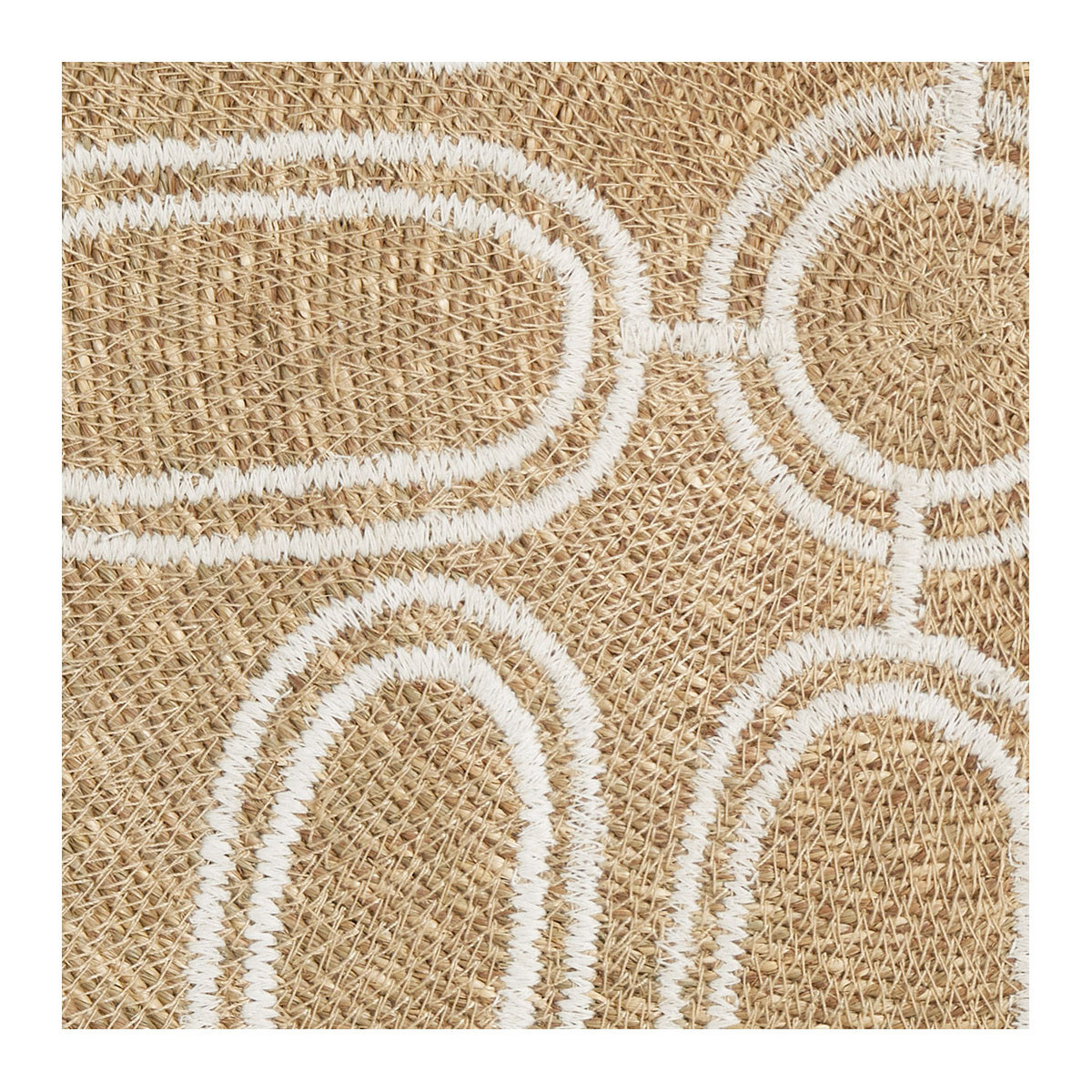 Décoration murale jonc de mer naturel dia 47 beige, BLANC D’IVOIRE