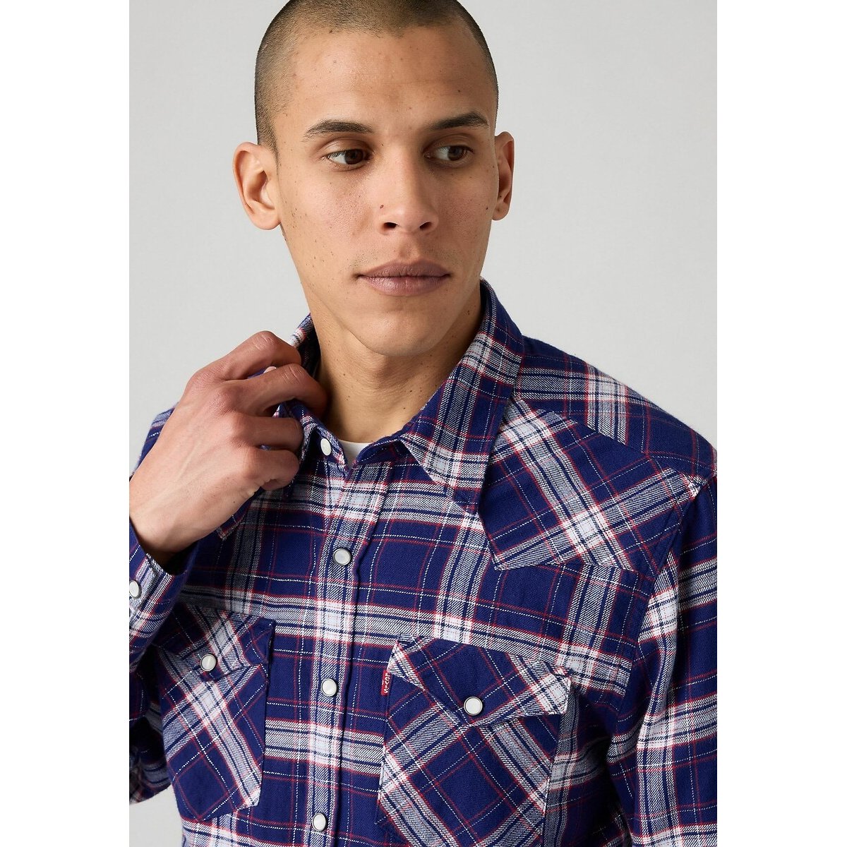 Barstow flanellen overhemd geruit blauw, LEVI'S