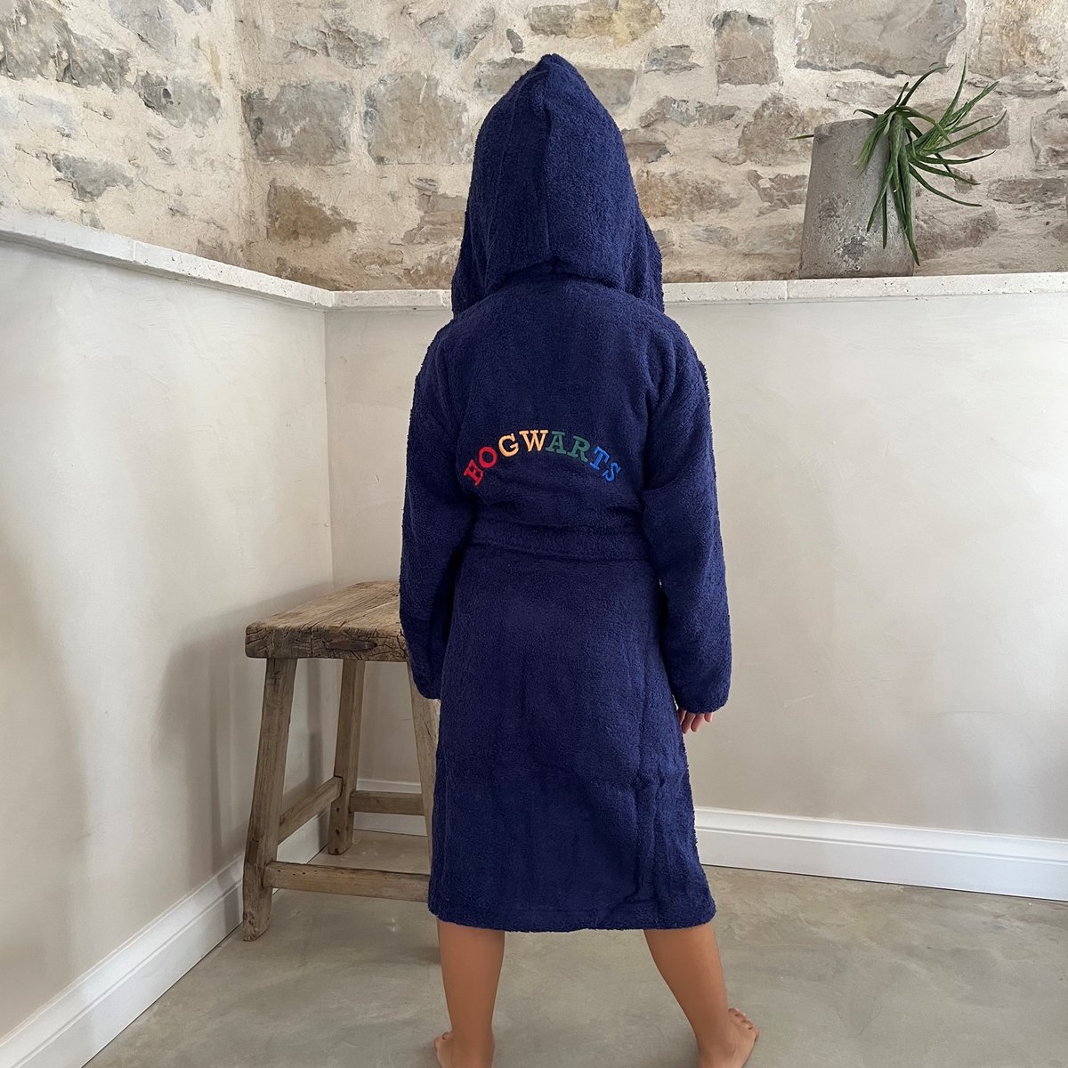 Peignoir enfant 100% coton, BLASON bleu foncé, HARRY POTTER