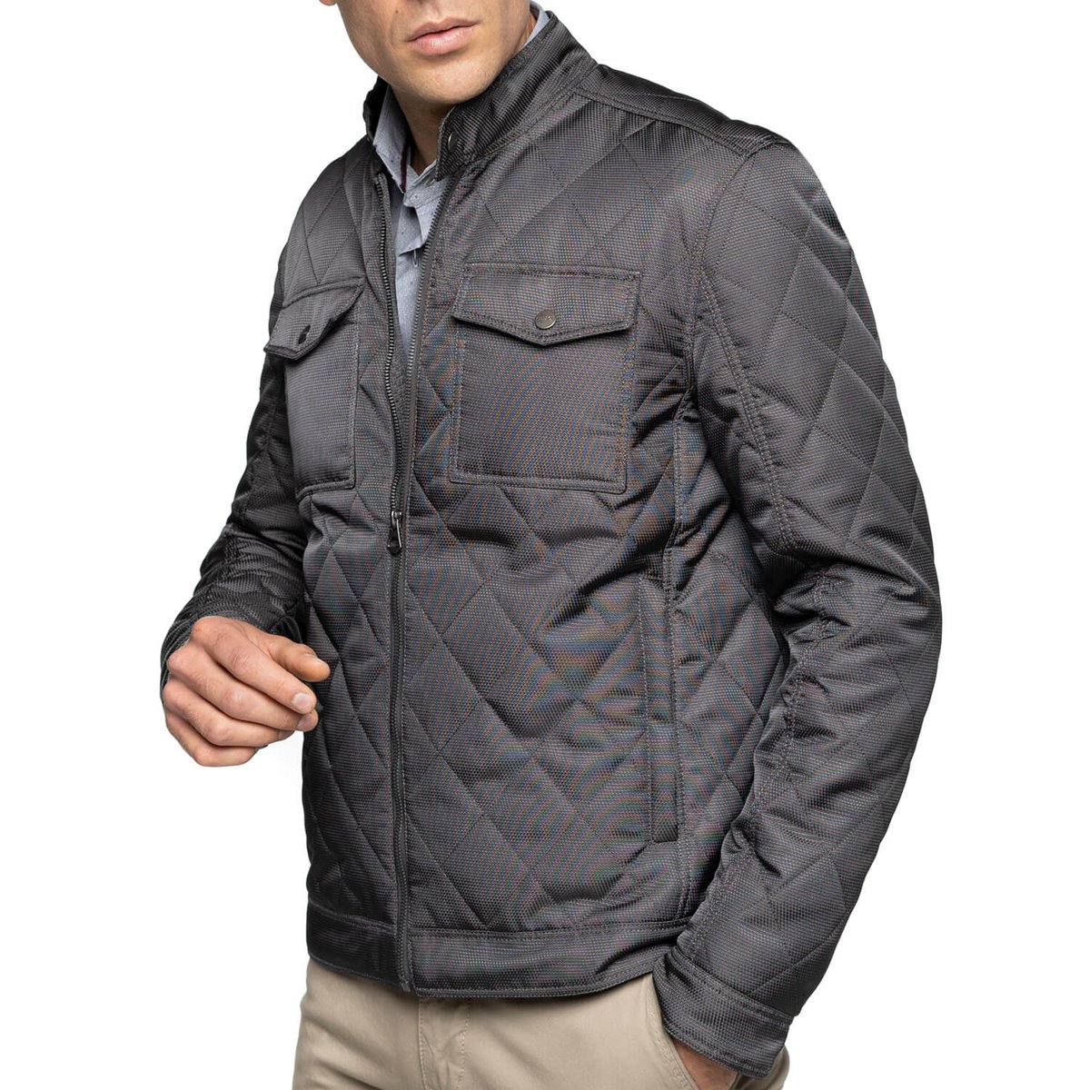 Blouson matelassé MOTORS gris, SHILTON