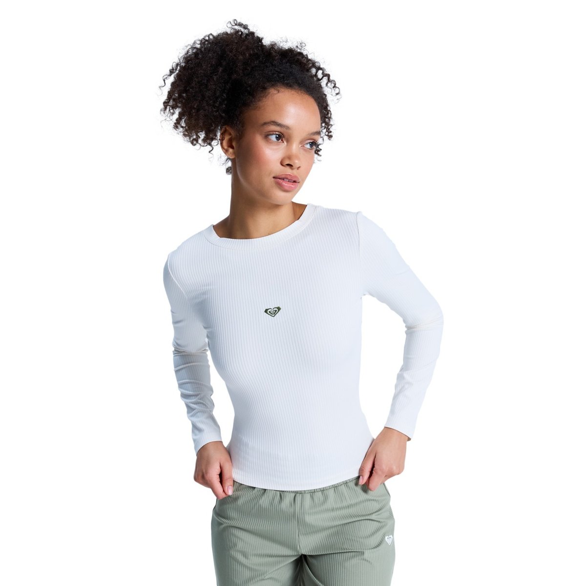 T-Shirt de sport, manches longues, col rond, . blanc coconut milk, ROXY