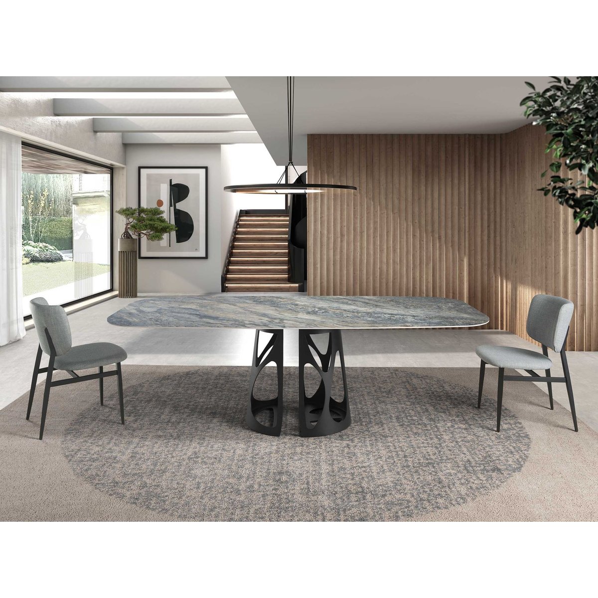 Chaise en tissu gris clair gris clair | noir, ANGEL CERDA