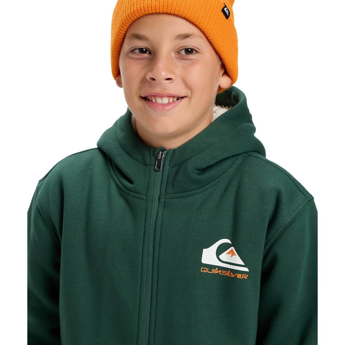 Sweat à capuche doublé sherpa vert, QUIKSILVER