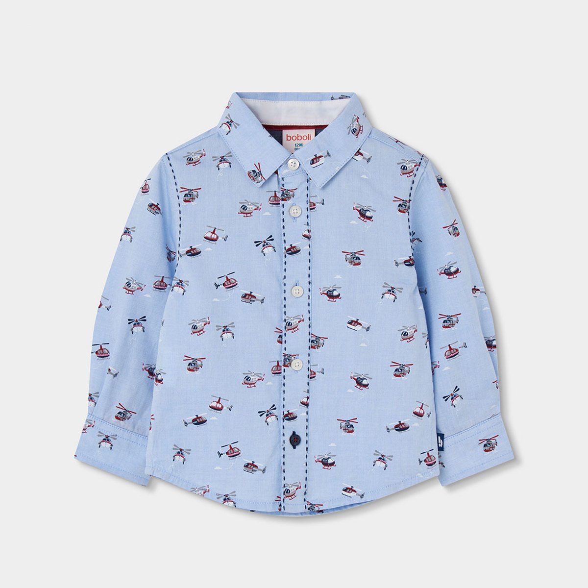 Chemise garçon imprimée hélicoptères multicolore, BOBOLI