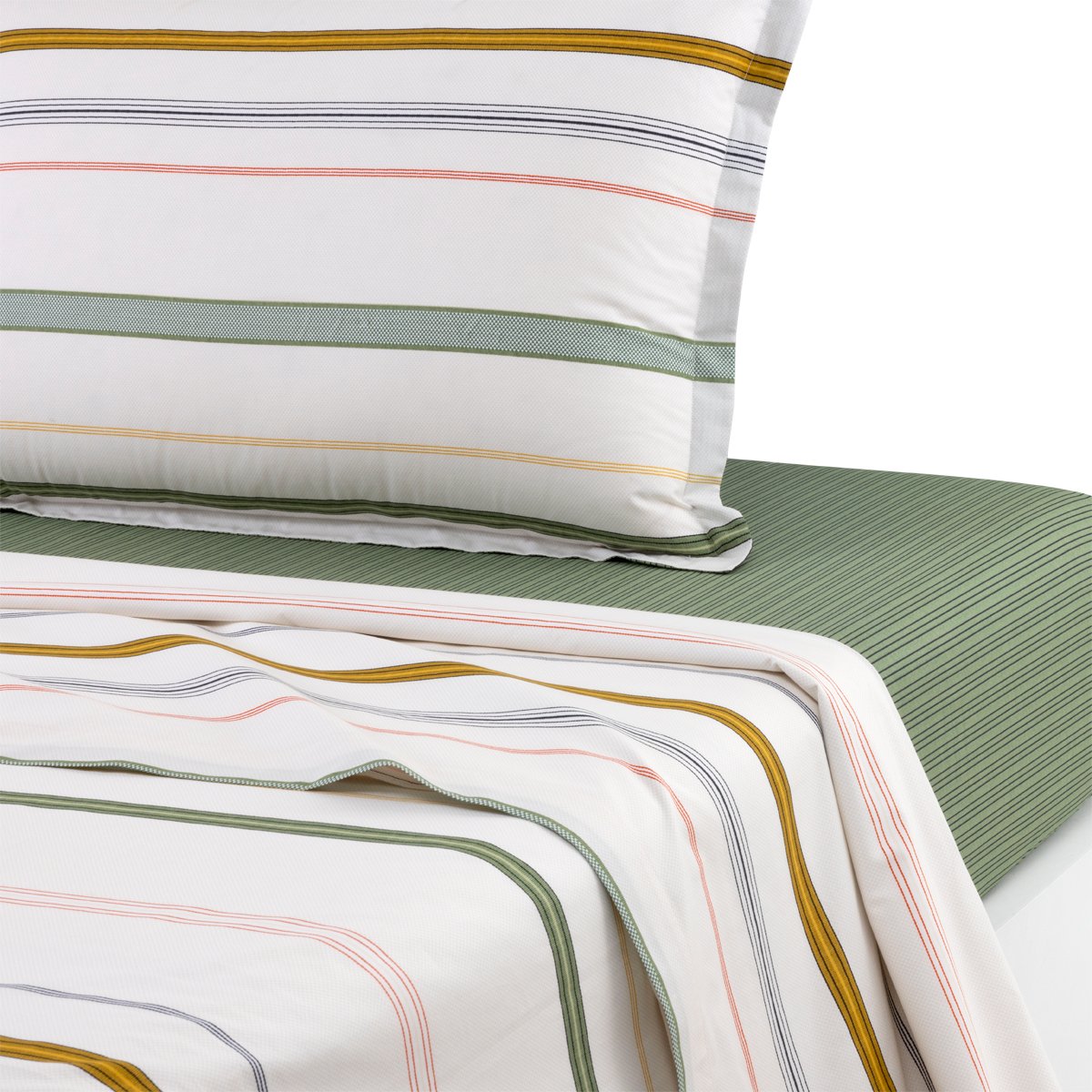 Drap plat en percale de coton , MASCARON a motif, DESFORGES