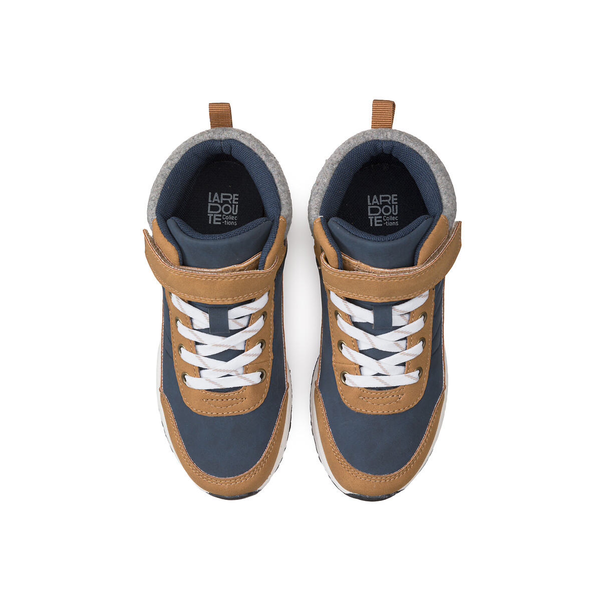 Kids High Top Trainers with Elasticated Laces camel, LA REDOUTE COLLECTIONS