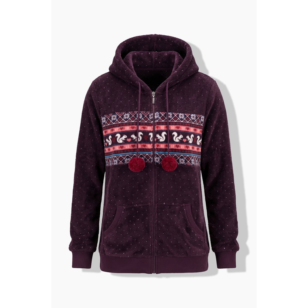 Veste d'intérieur à capuche prune foncé, ULLA POPKEN