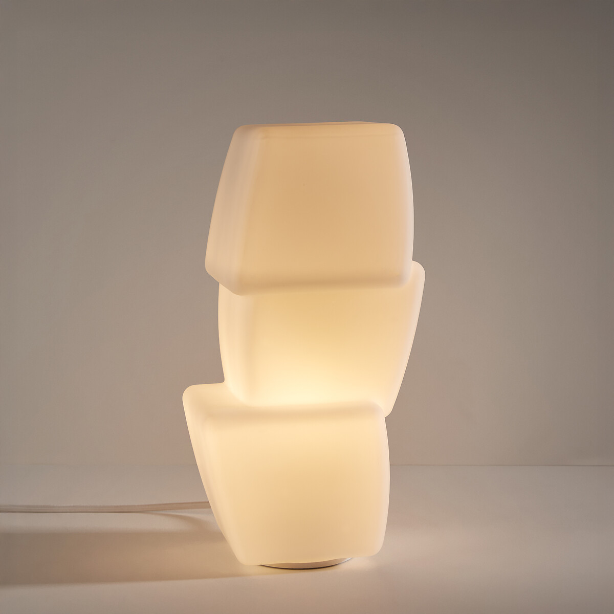Lampe à poser en verre opaline, ETERA blanc, LA REDOUTE INTERIEURS