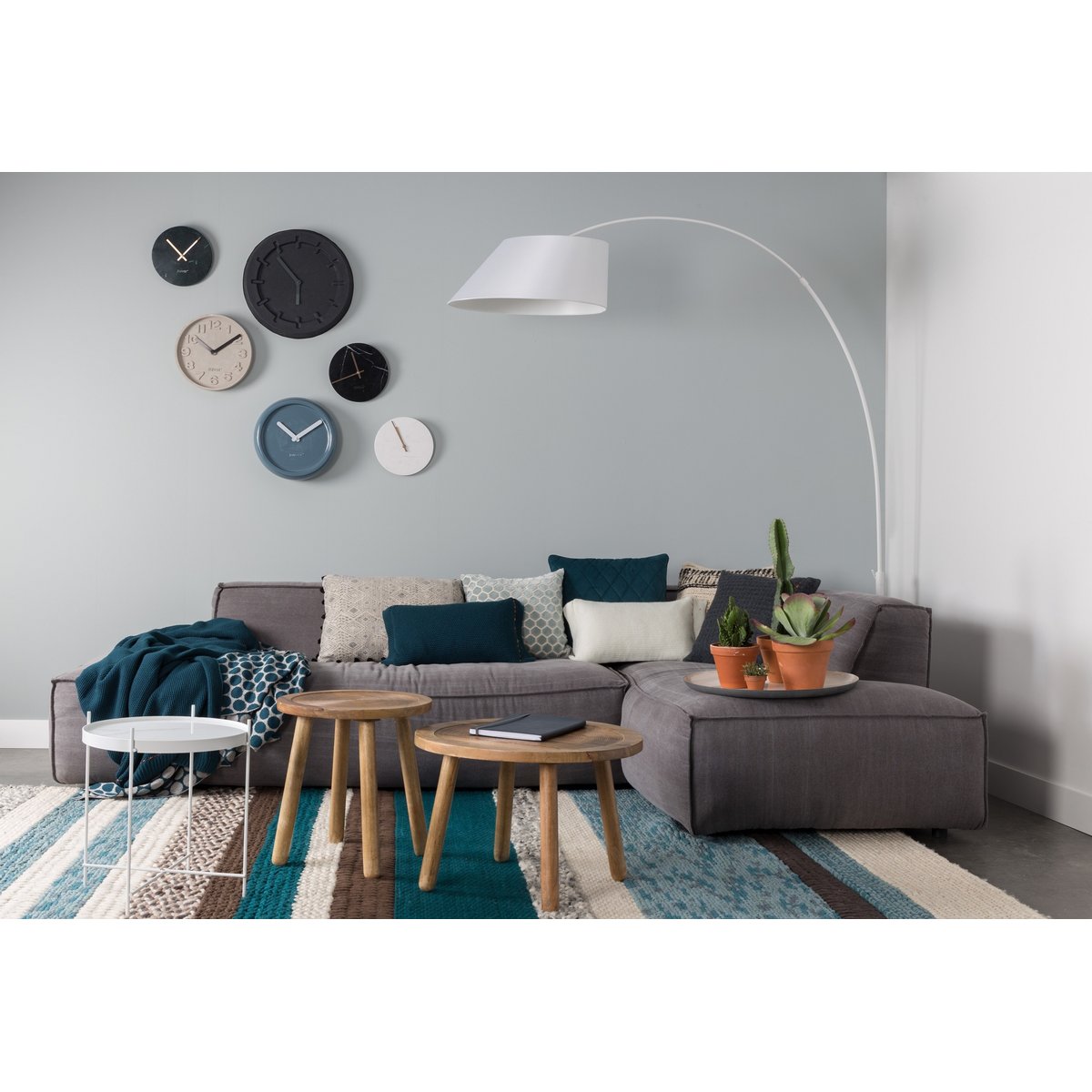 Horloge design MARBRE TIME noir, ZUIVER